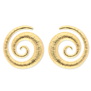 Ohrringe aus Stainless Steel - Rostfreiem Stahl Ohrstecker Spirale Gold