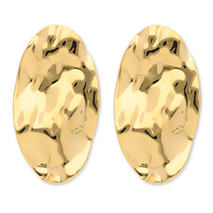 Ohrringe aus Stainless Steel - Rostfreiem Stahl Ohrstecker Oval Gold