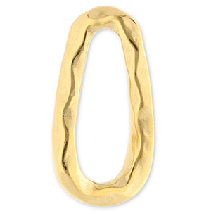 Stainless Steel - Rostfrei Stahl Schmuckzubeh&ouml;r Zwischenst&uuml;ck Oval Gold