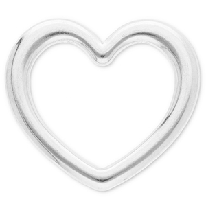Stainless Steel - Rostfrei Stahl Schmuckzubeh&ouml;r Zwischenst&uuml;ck Herz Silver