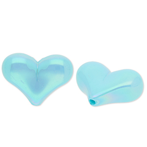 Acrylperlen Herz Blue-AB coating