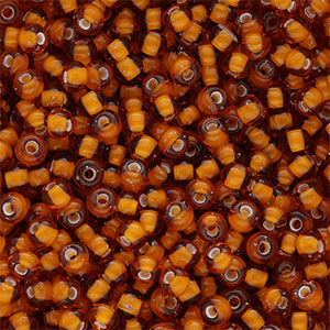 Preciosa Rocailles Ornela 6/0-15096 White lining-topaz brown