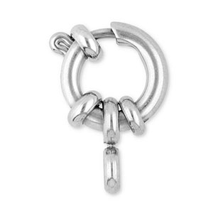 Stainless Steel - Rostfreiem Stahl Schmuckzubeh&ouml;r Rettungsring Verschluss 10 mm mit &Ouml;se Silver