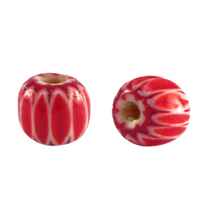 Millefiori-Perlen Tube Red