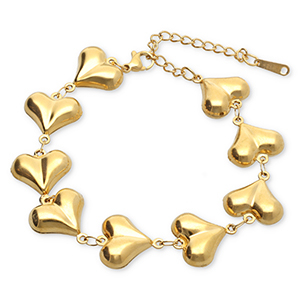 Armb&auml;nder aus Stainless Steel - Rostfreiem Stahl Herz Gold