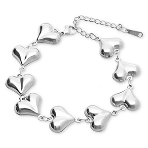 Armb&auml;nder aus Stainless Steel - Rostfreiem Stahl Herz Silver