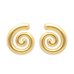 Ohrringe aus Stainless Steel - Rostfreiem Stahl Ohrstecker Spirale Gold
