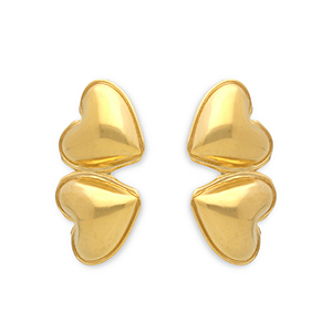 Ohrringe aus Stainless Steel - Rostfreiem Stahl Ohrstecker Herzen Gold