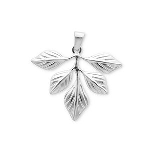 Stainless Steel - Rostfrei Stahl Anh&auml;nger Blatt Silver