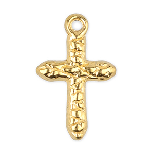 Stainless Steel - Rostfrei Stahl Anh&auml;nger Kreuz Gold
