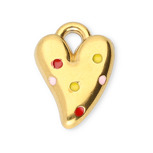 Stainless Steel - Rostfrei Stahl Anh&auml;nger Herz Gold-red-yellow