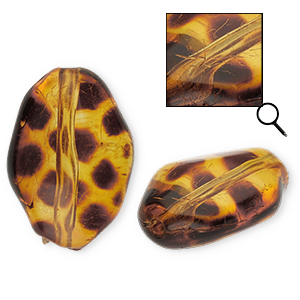 Acrylperlen Oval Amber brown