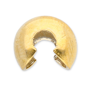 Stainless Steel - Rostfrei Stahl Schmuckzubeh&ouml;r Quetsch-Kaschierperlen 6 mm Gold