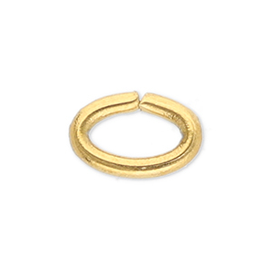 Stainless Steel - Rostfrei Stahl Schmuckzubeh&ouml;r Bindering Oval Gold