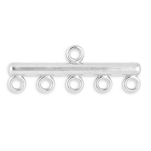 Stainless Steel - Rostfrei Stahl Schmuckzubeh&ouml;r Anh&auml;nger mit 5 &Ouml;sen Silver