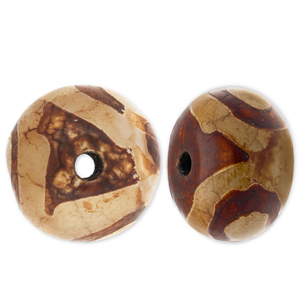 Naturstein Perlen Chalcedon Brown-beige
