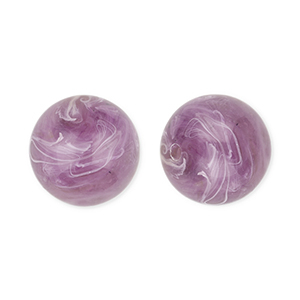 12 mm Acrylperlen Rund Purple-brown-marble