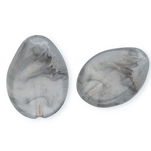 Acrylperlen Tropfenform Grey-marble