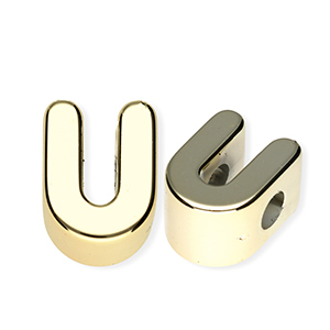Buchstaben Perlen aus Acryl U Gold