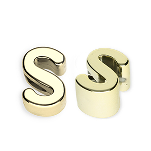 Buchstaben Perlen aus Acryl S Gold