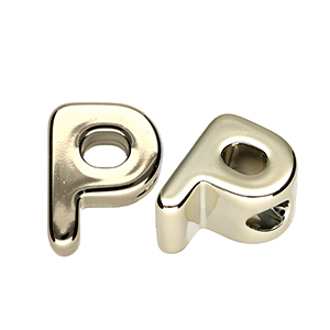 Buchstaben Perlen aus Acryl P Gold