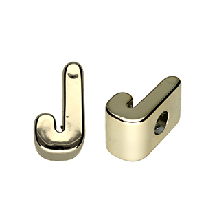 Buchstaben Perlen aus Acryl J Gold