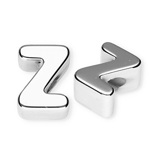 Buchstaben Perlen aus Acryl Z Silver
