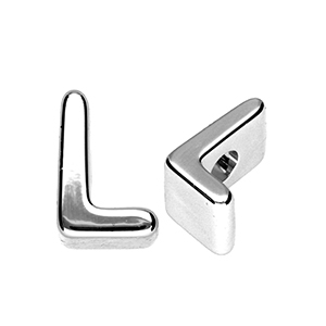 Buchstaben Perlen aus Acryl L Silver