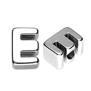 Buchstaben Perlen aus Acryl E Silver
