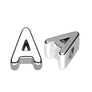 Buchstaben Perlen aus Acryl A Silver
