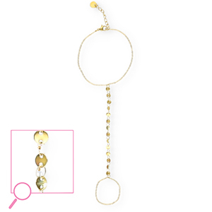 Handketten aus Stainless Steel - Rostfreiem Stahl M&uuml;ntze Gold