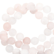 Naturstein Perlen Quarz 4mm matt White peach