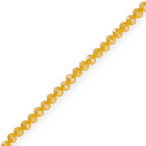 Top Glas Facett Perlen 4x3mm rondellen Oriole yellow-pearl shine coating