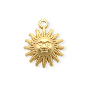 Stainless Steel - Rostfrei Stahl Anh&auml;nger Sonne Gold