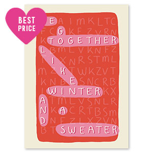 Schmuck Karten "We go together..." Red-pink-off white