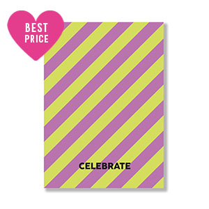 Schmuck Karten "Celebrate" Lime-purple