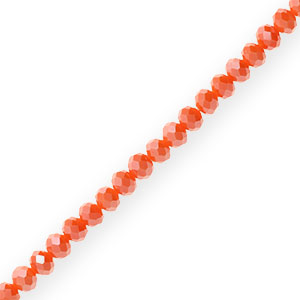 Top Glas Facett Perlen 6x4mm rondellen Tamale red-pearl shine coating