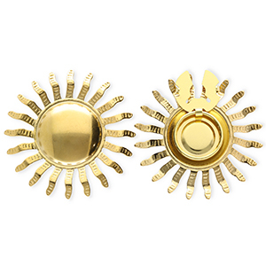 Knopfabdeckung aus Stainless Steel - Rostfreiem Stahl Sonne Gold