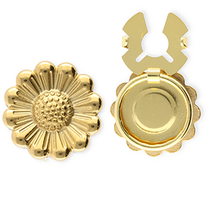 Knopfabdeckung aus Stainless Steel - Rostfreiem Stahl Blume Gold