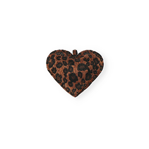 Statement-Anh&auml;nger Herz mit Leopard-Print Dark brown-black