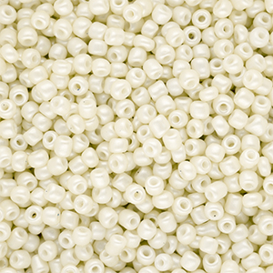 Glasperlen Rocailles 8/0 (3 mm) Off white