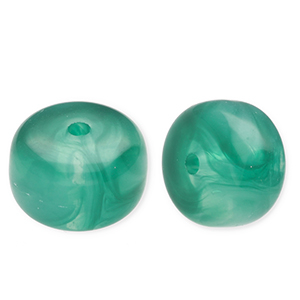 Acrylperlen Disc Green-marble