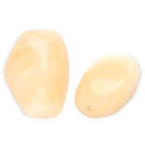 Acrylperlen Rechteck Vanilla yellow-marble