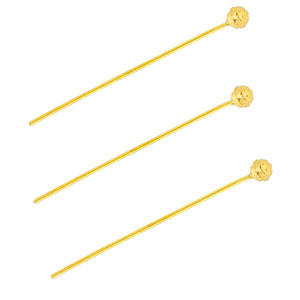 BY31&reg; Stainless Steel - Rostfrei Stahl Schmuckzubeh&ouml;r Nietstifte mit Kugel 35 mm Gold