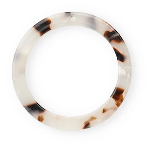 Resin Anh&auml;nger 35mm rund Tortoise white