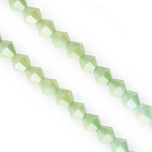 Glas Top Facett Perlen Bicone 6&nbsp;mm Multicolour green-AB coating