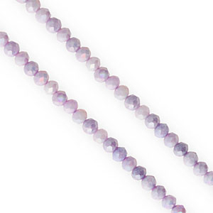 Top Glas Facett Perlen 4x3 mm Rondellen Purple-AB coating