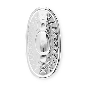 Ringe aus Stainless Steel - Rostfreiem Stahl Oval mit Sonne Silver