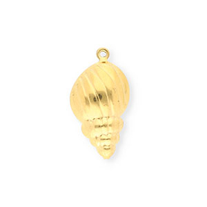 Stainless Steel - Rostfrei Stahl Anh&auml;nger Muschel Gold