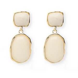 Trendy Ohrringe&nbsp;/&nbsp;Ohrstecker mit Rostfrei Stahl-Stecker Gold-beige